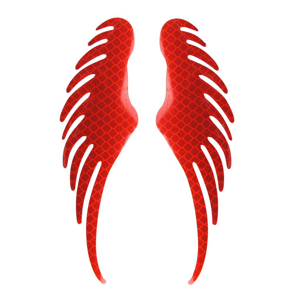 Safety Warning Reflective Car Sticker Angel Wings Reflective Warning Sign Funny Bike Decal Sticker Motorbike Reflective Sticker: Red
