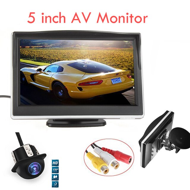 5 Inch Tft Lcd-scherm Auto Monitor Hd 800*480 Omkeren Parking Monitor Met 2 Video-ingang Voor Reverse achteruitrijcamera: 5 inch-1661 S