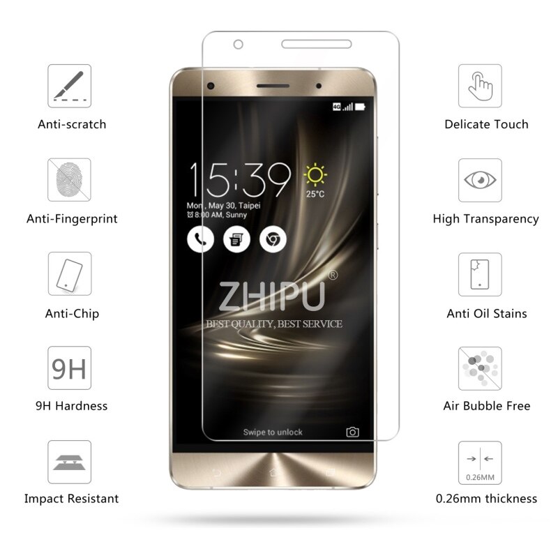 0.26 ミリメートル 9h強化ガラスasus zenfone 5 3 デラックスZS570KL 5.7 インチスクリーンプロテクター保護フィルムzenfone 3 デラックスガラス