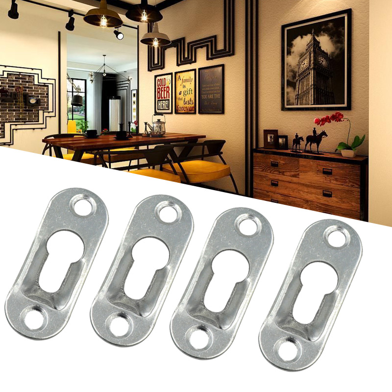 20 Stks/set Fotohangers Metalen Sleutelgatbevestigingen Voor Fotolijstkastaccessoire 45Mm X 16Mm