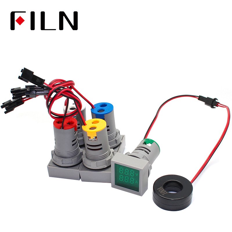 Durable LED Digital isplay Voltmeter Indicator Light 22mm Big Font Di Aperture Signal Lamp AC60-500V for Boat