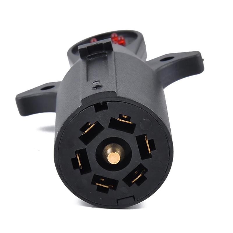 7-Way Blade RV LED Connector Tester Trailer Wiring Circuit Hitch Towing Plug 12V 7-Pin Round Auto RV Accessories