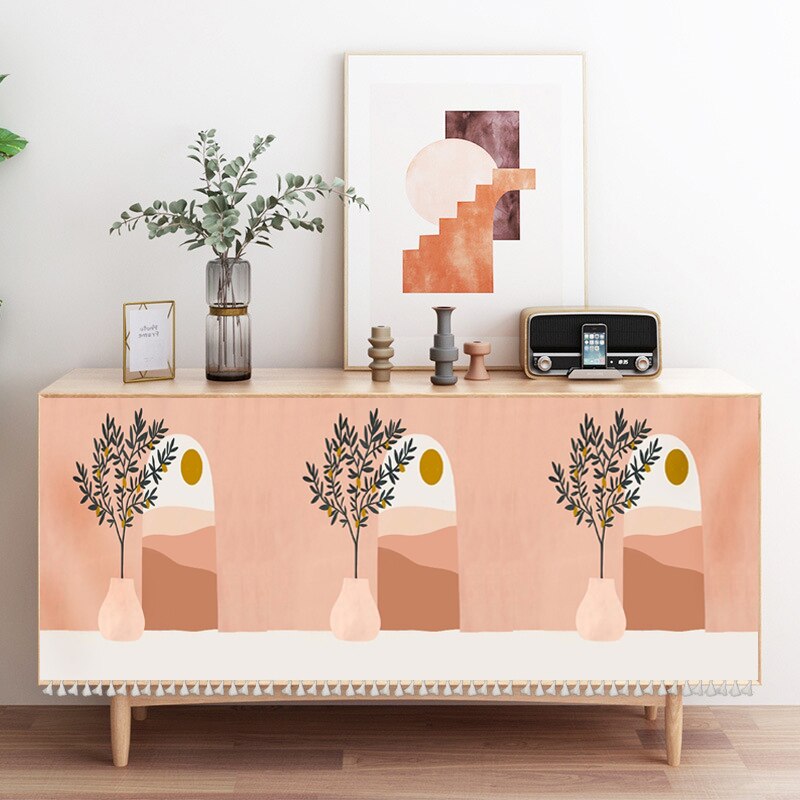 Demi-rideau nordique pour cuisine, rideaux courts à pampilles, décoration de porte d'armoire, garde-robe, anti-poussière, ornement de maison