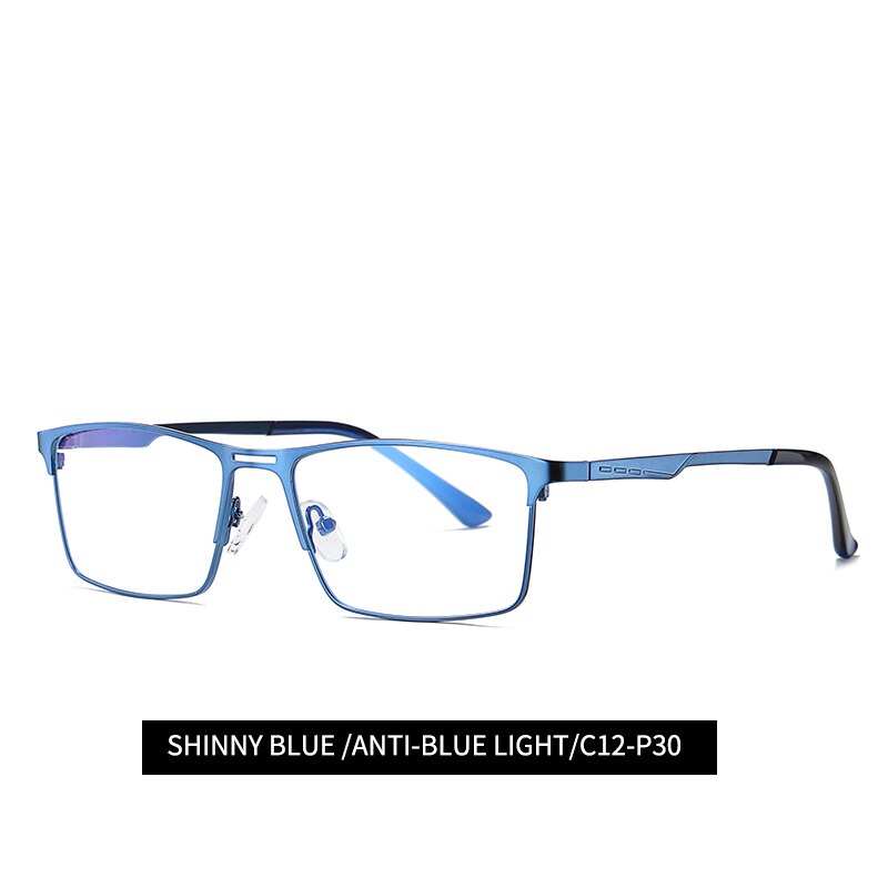 Anti Blauw Licht Straling Bril Mannen Computer Gaming Brillen Blocker Blokkeren Ray Bril Lentes Mobiele Telefoon Metalen Frame: blue