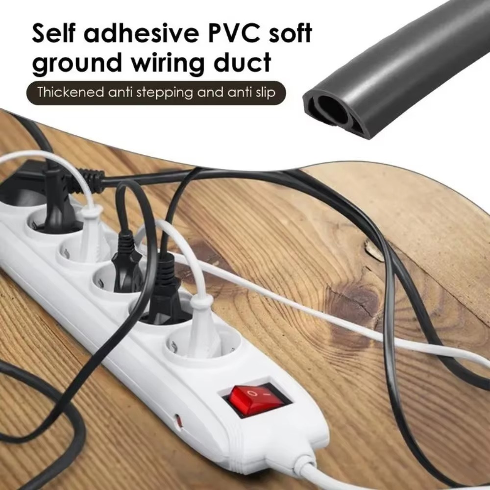 Cubierta de Cable de suelo, Protector de Cable ocultador, manguitos de Cable de alimentación, extensión de pared, Cable eléctrico, ranura para conducto, gerencia de Cable, 1m/3m, 1 ud.
