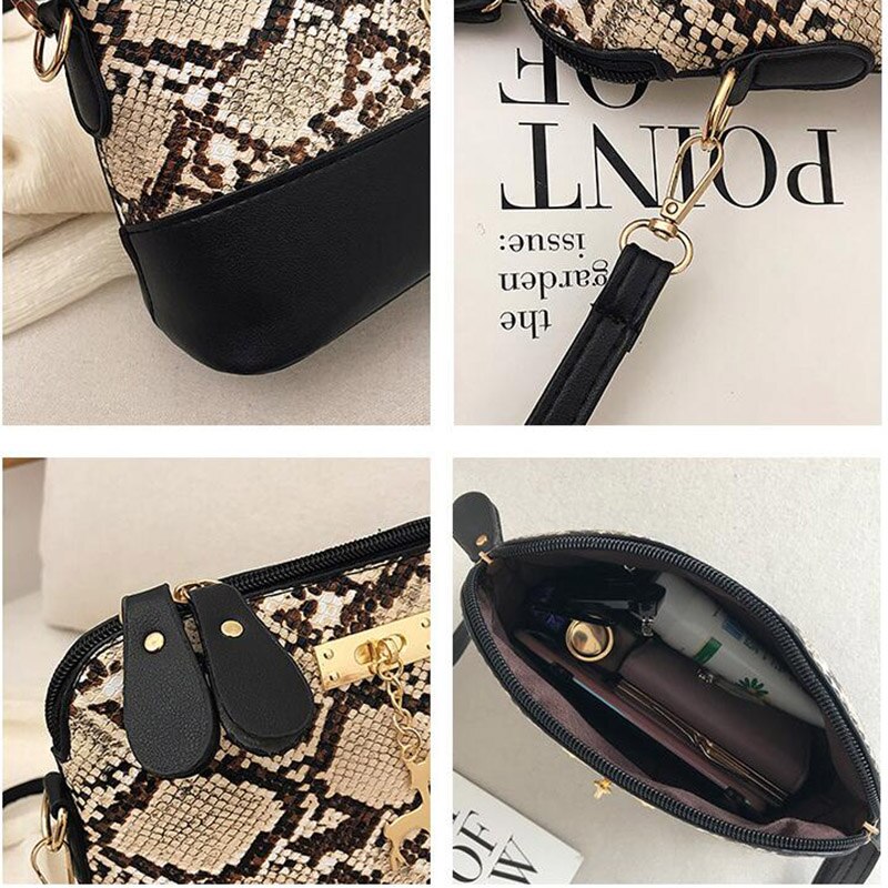 Smooza Vrouwen Tas Schoudertas Voor Vrouwen Mode Lederen Tas Serpentine Handtas Dames Casual Crossbody Tas