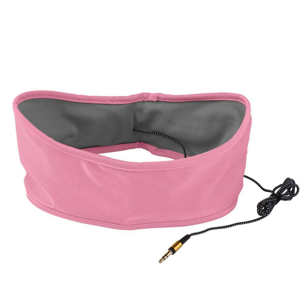 Head-Mounted Sleep Headphones Soft Earphones Music Headset for iPhone for Samsung for Huawei Eye Masks: pink