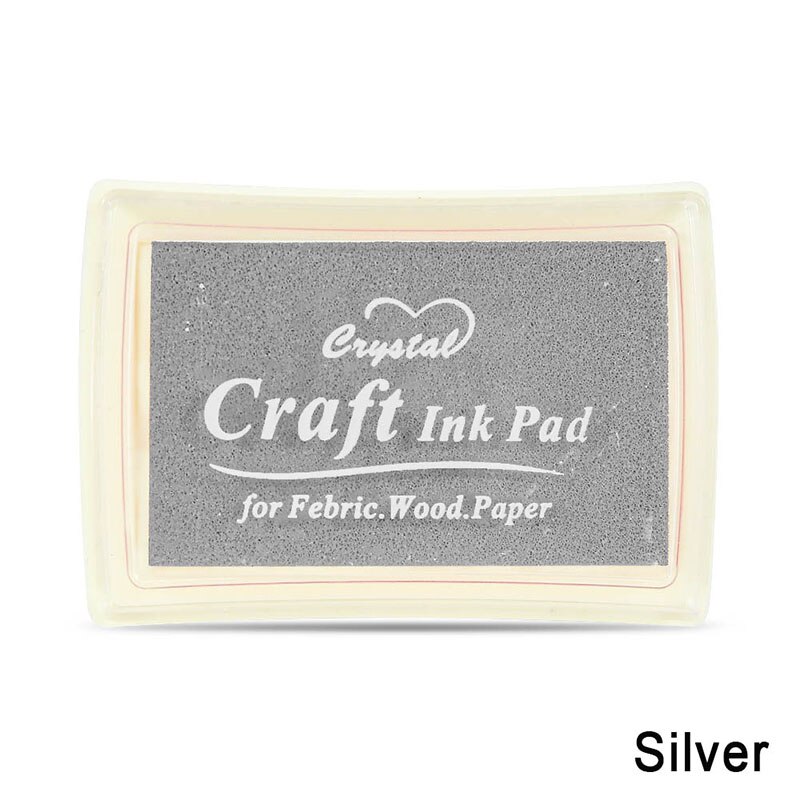 Blekkpute barnehåndverk oljegradient fargebasert gjør-det-selv blekkpute gummistempler papir scrapbooking 15 farger blekkpad fingermaling: Sølv