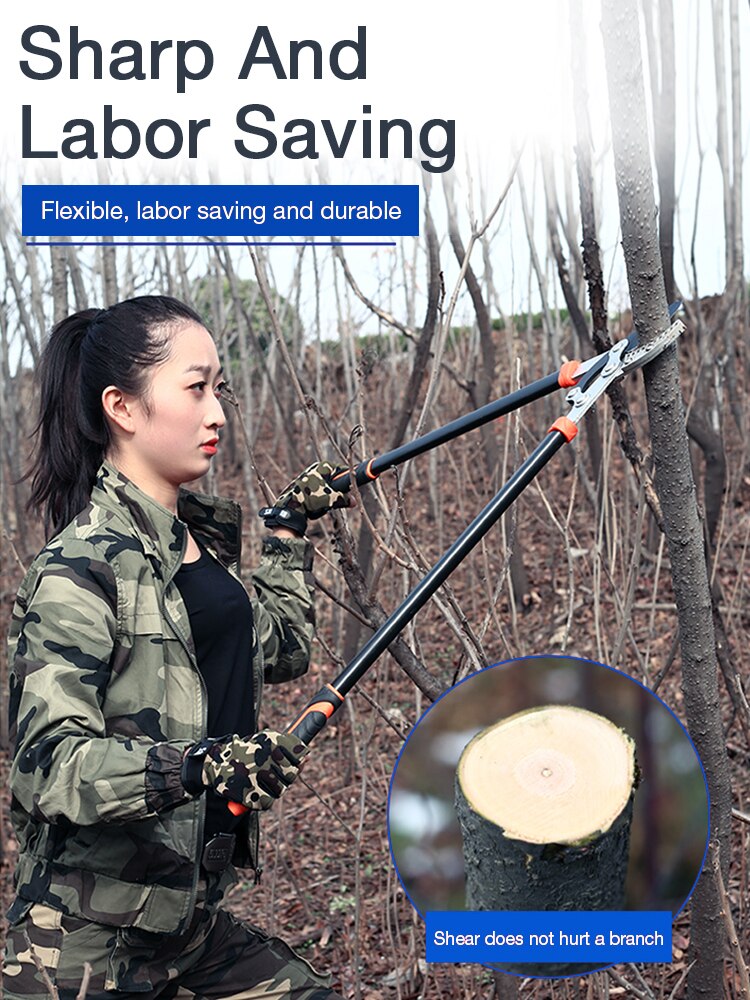 AI-ROAD Telescopic Long Pruning Scissor Hedge Anvil Shears Garden Tool Tree Branch Cutter Agriculture Hand Tool Ratchet Pruner