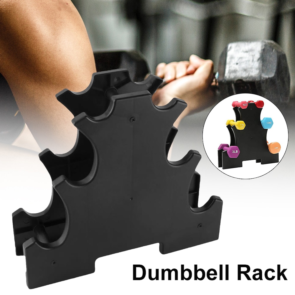 Stort blad hem gym fitness träning hantlar hållare plast stativ rack fäste anti-slitage hantel hållare för hushållsbruk