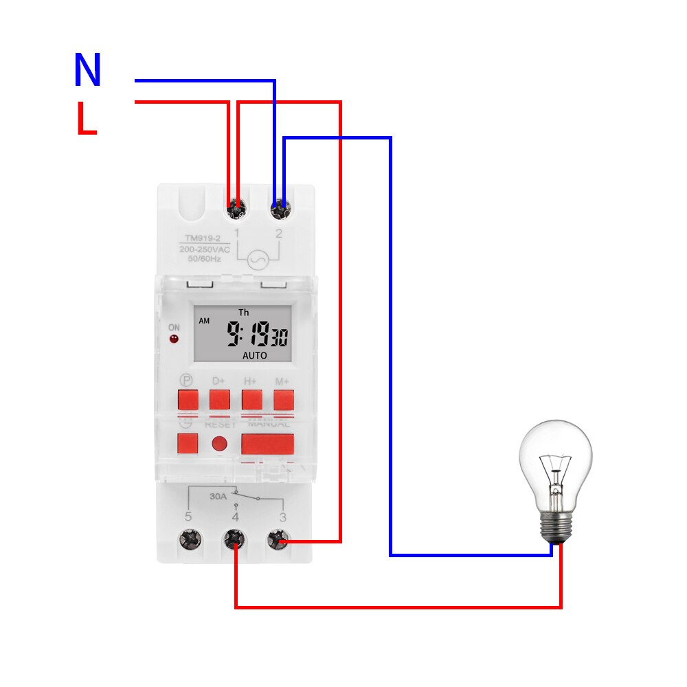 Heavy Duty 5000W 30A Weekly 7 Days Programmable Digital Time Switch Relay Timer Control AC 220V 230V Din Rail Mount