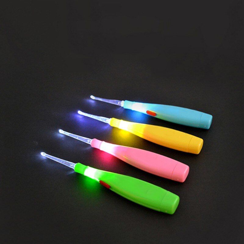 Børn baby pleje kits sikkerhed led flash belysning ørepick ske ørevoks curette remover værktøj sæt tilbehør