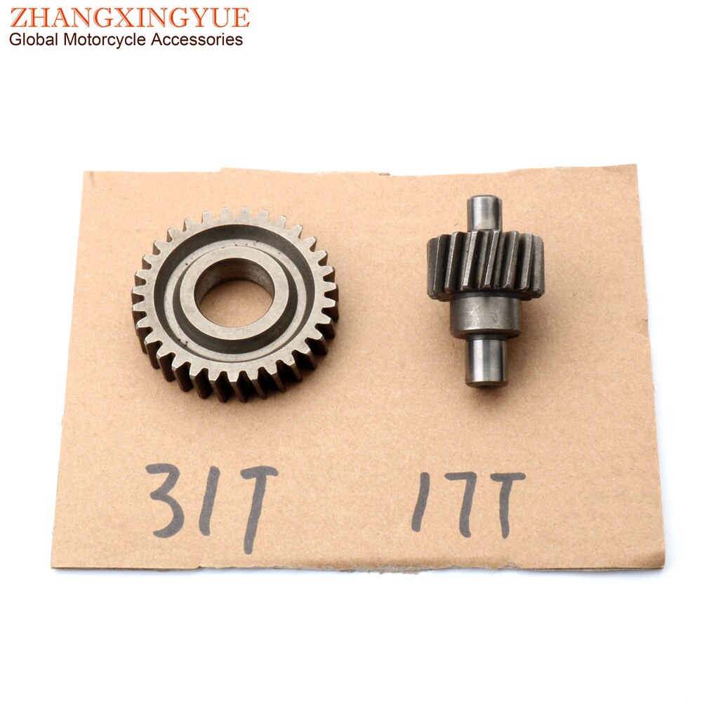 Scooter Final Drive Gear 31T/15T 17T 34T/13T 14T Voor Mbk booster 50 Flipper Forte Machg Nitro Ovetto Sorriso Stunt 50cc 2T