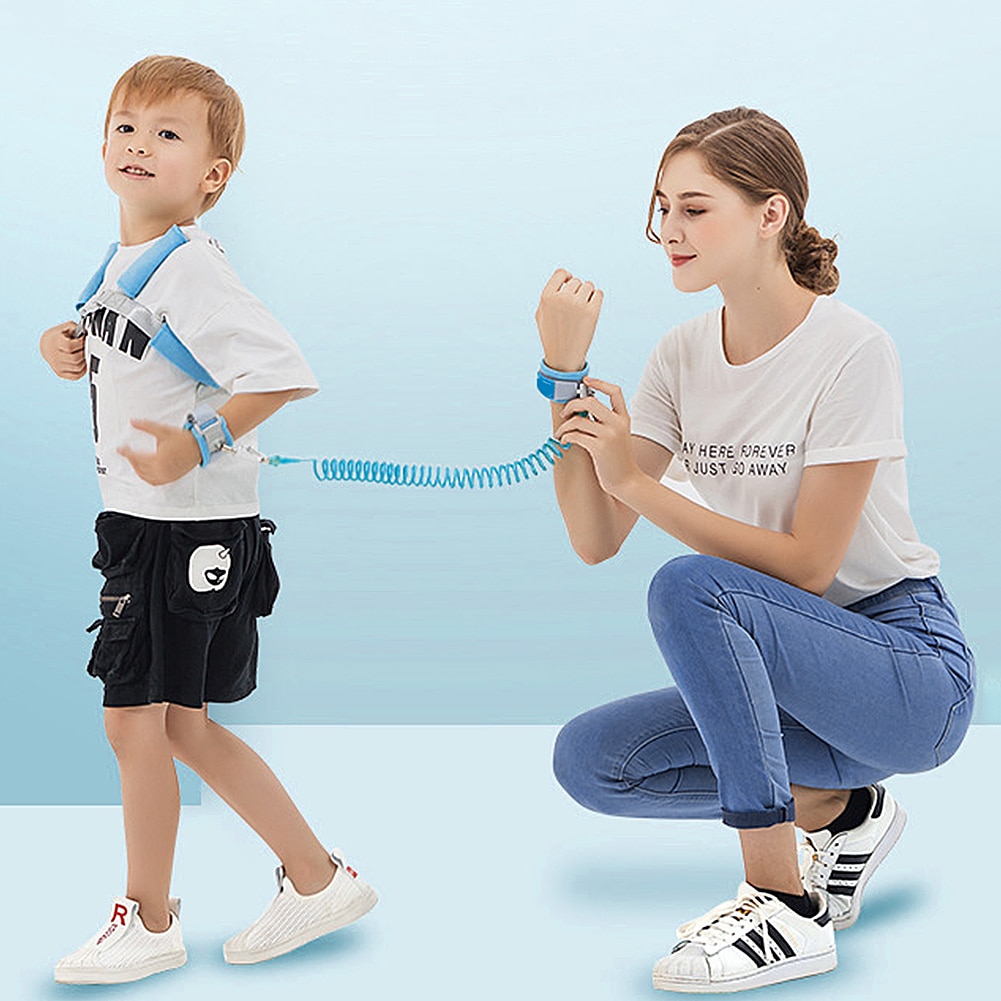 1.5m ajustável crianças cinto de segurança arnês de pulso criança trela anti-lost link crianças andando assistente bebê walker pulseira