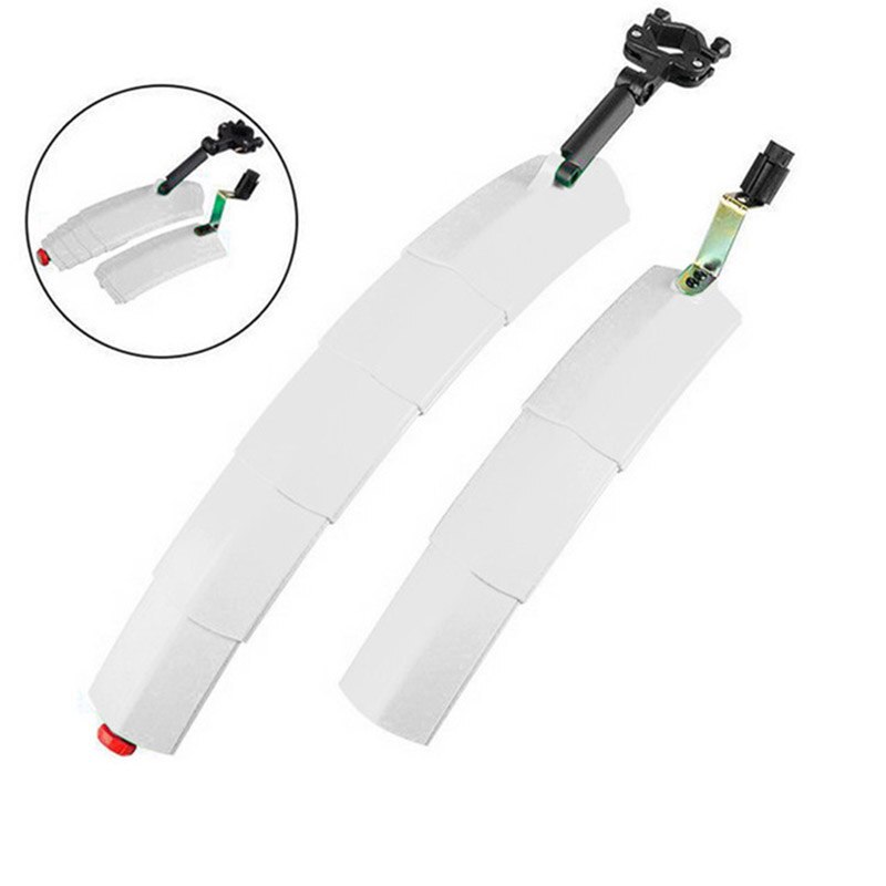 26 Inch Fiets Spatbord Set Voor Achter Wiel Fiets Spatbord Verstelbare Vleugels Voor Fiets Road Fiets Spatborden Fietsen: WHITE