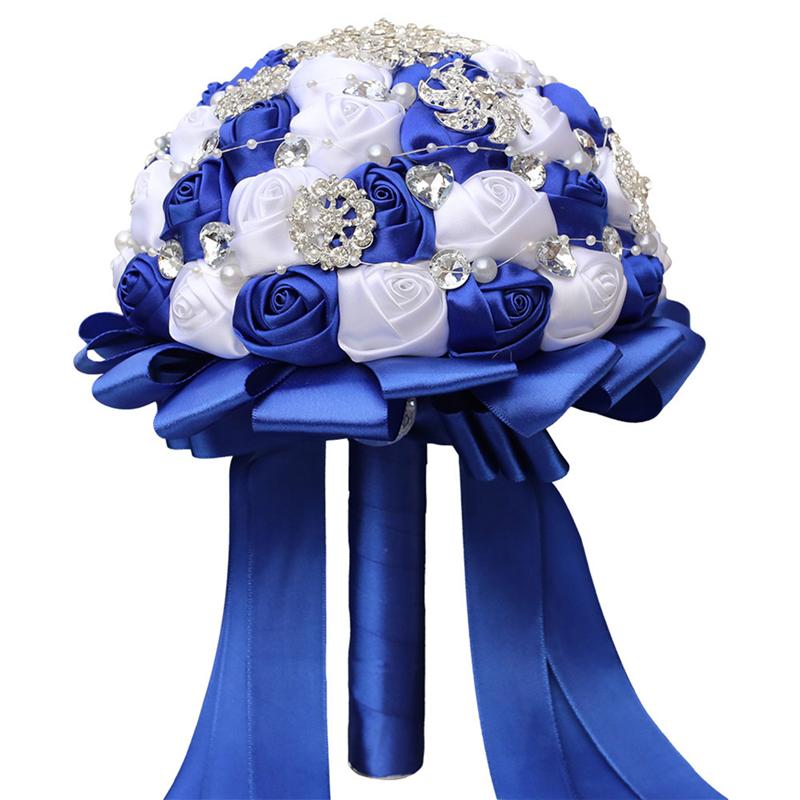 Bruid Bruiloft Boeket Lint Bruidsboeket Bloem Bridal Bruid Bruiloft Boeket: Blue