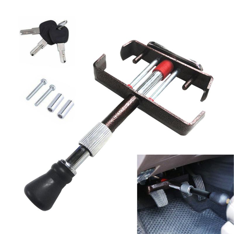 1PC Car Pedal Clutch Lock Steel Pedal Safety Theft Protection Locking Tool Anti-Theft Strong Security Brake Clutch Pedal Lock