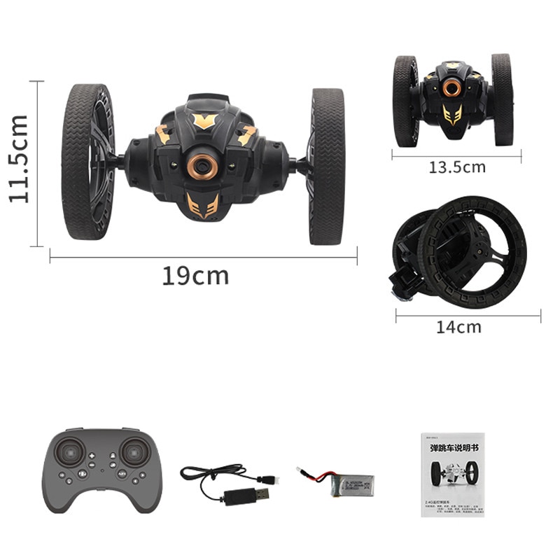 ATTIW C6-YW/C6 2.4G Springen Auto met WIFI Camera Flexibele Wielen Rotatie LED Nachtlampje RC Robot Hoge stunt Auto Bounce Auto