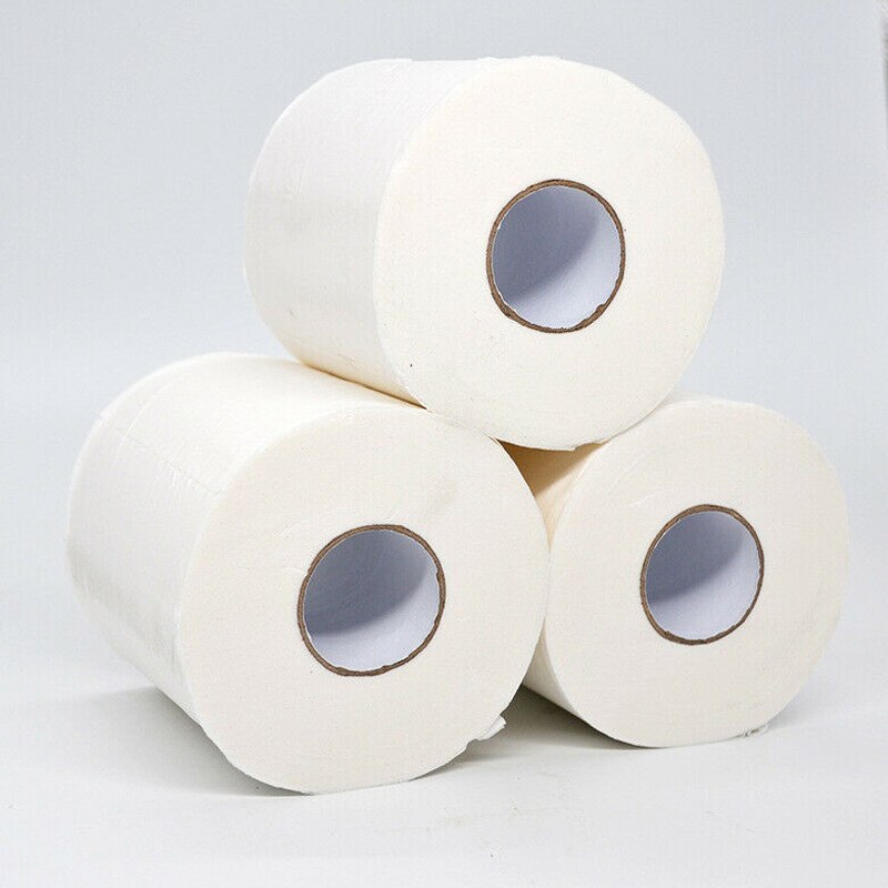 6 Roll Toilet Paper Bulk Roll Bath Tissue Bathroom White Soft 4 Ply for Home Household Cleaning Tools & Accessories TB