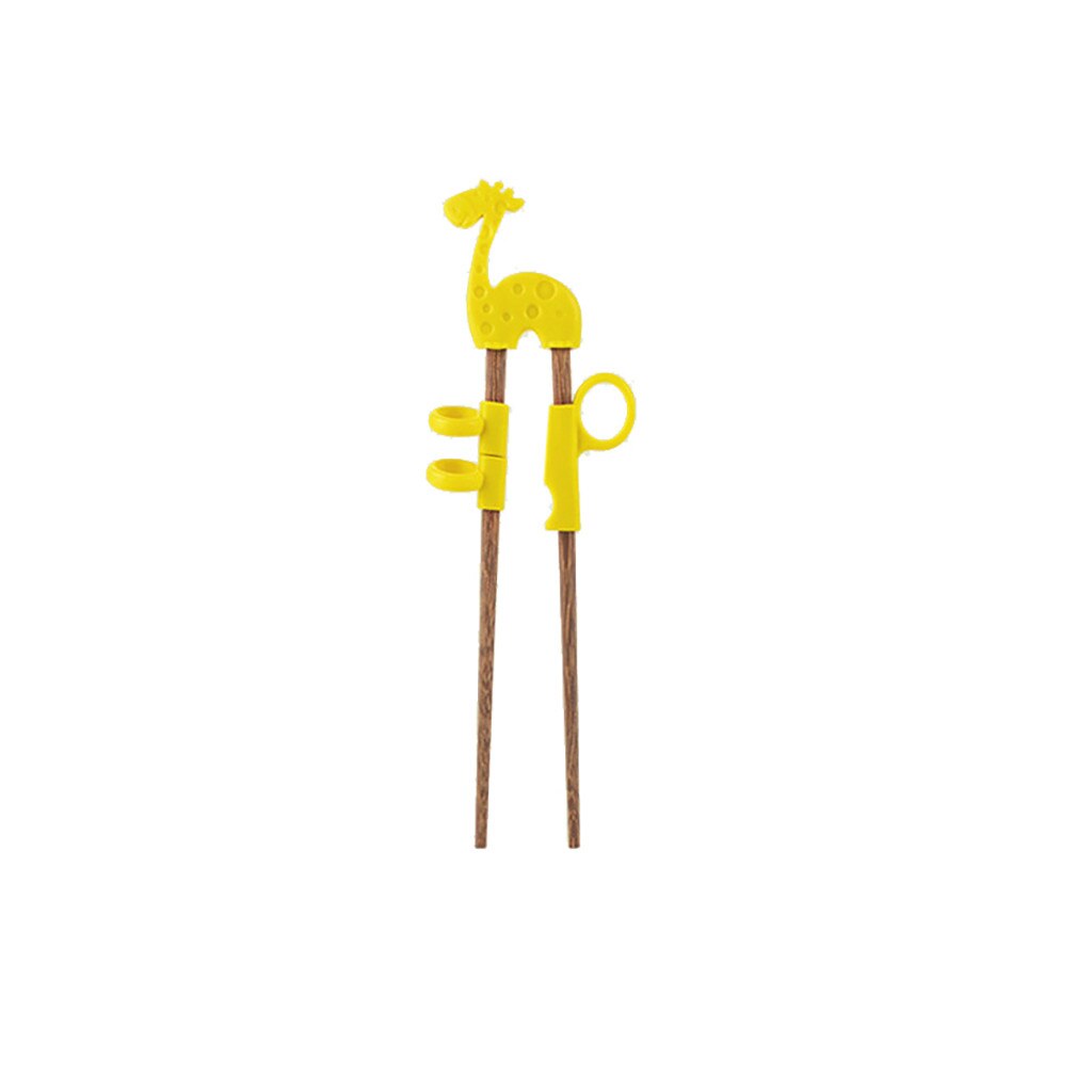 Palillos de entrenamiento y aprendizaje multicolor para niños, , 1 par, palillo chino: Yellow