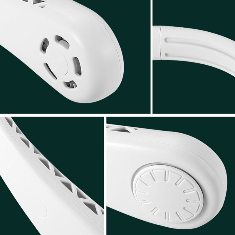 Mini Bladeless Fan Neck Fan USB Rechargeable Hanging Neck Around Wearable for Home Outdoor Fan Mute Sports