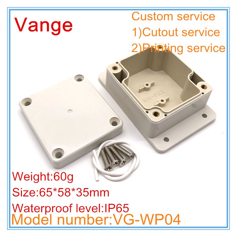 1pcs/lot Wall-mounted molding case IP65 waterproof ABS plastic diy enclosure boxes for electronics 65*58*35mm