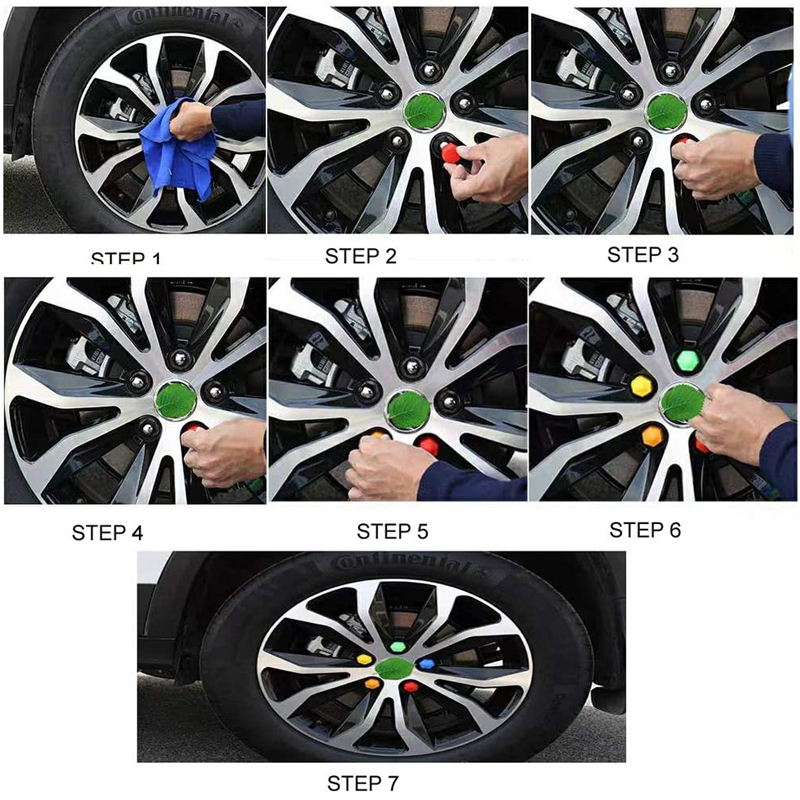 20 kpl/setti auton pyöränkapselin navan mutteripultin suojukset suojus pyörän rengaskapseli renkaan pölytiivis koristekorkki autotarvikkeet 17/19/21mm