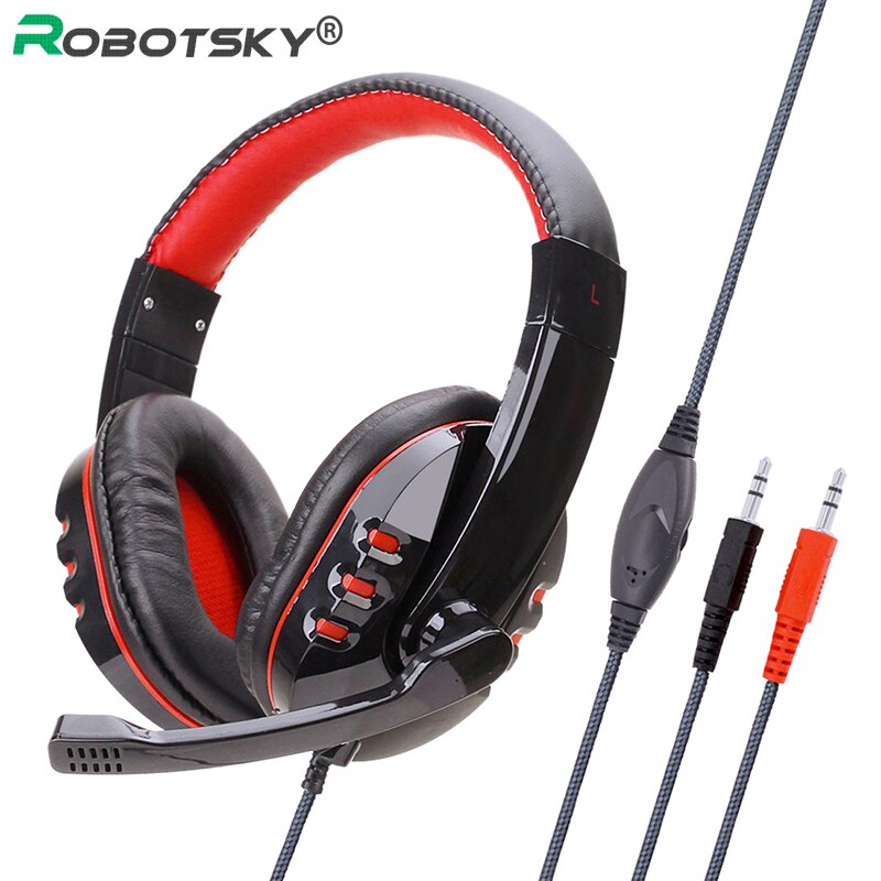 Wired Headset Gamer PC 3.5mm PS4 Headsets Surround Sound & HD Microphone Gaming Overear Laptop Tablet Gamer SY733MV