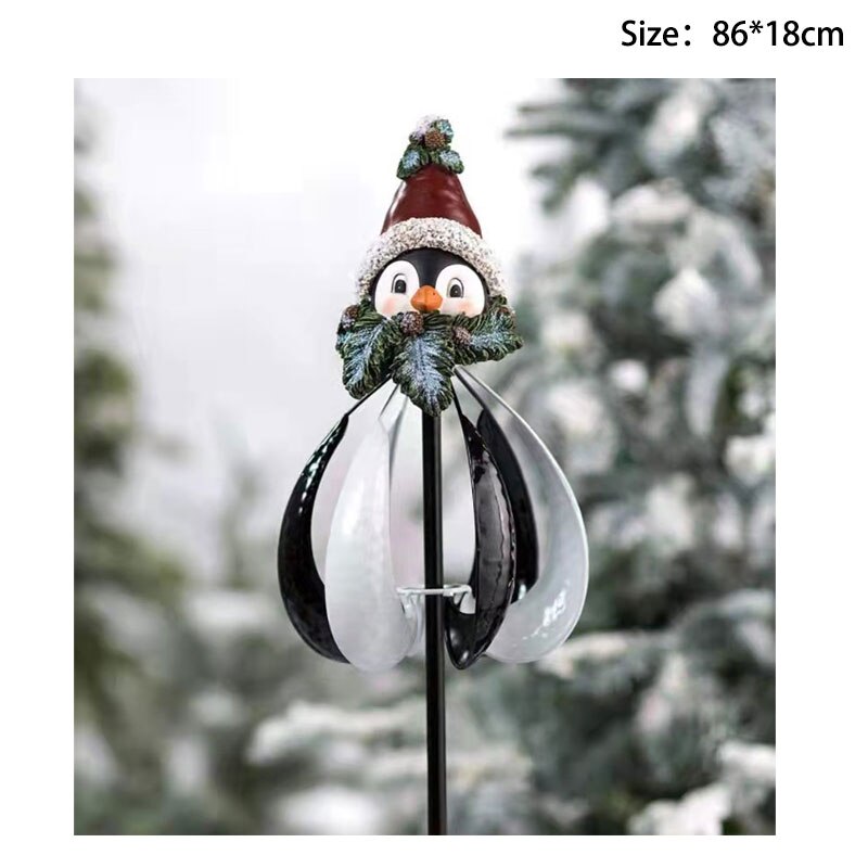 Molino de viento giratorio para jardín, muñeco de nieve de Navidad, decoración de jardín, estacas para exteriores, Spinner de viento: P2