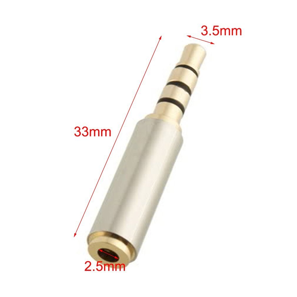 3.5Mm Tot 2.5Mm Man-vrouw Audio Stereo Adapter Plug Converter Adapter Hoofdtelefoon Jack Transfer Audio Connector