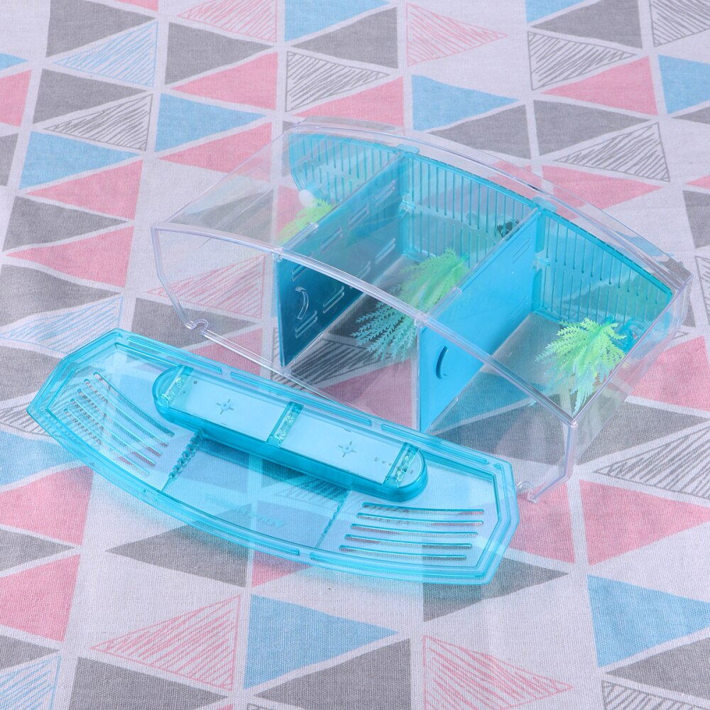 Mini Fish Tank Self-Cleaning Desktop Mini Ecological Goldfish Tank Square Hatching Seedlings Aquariums for Home Shop (Purple)