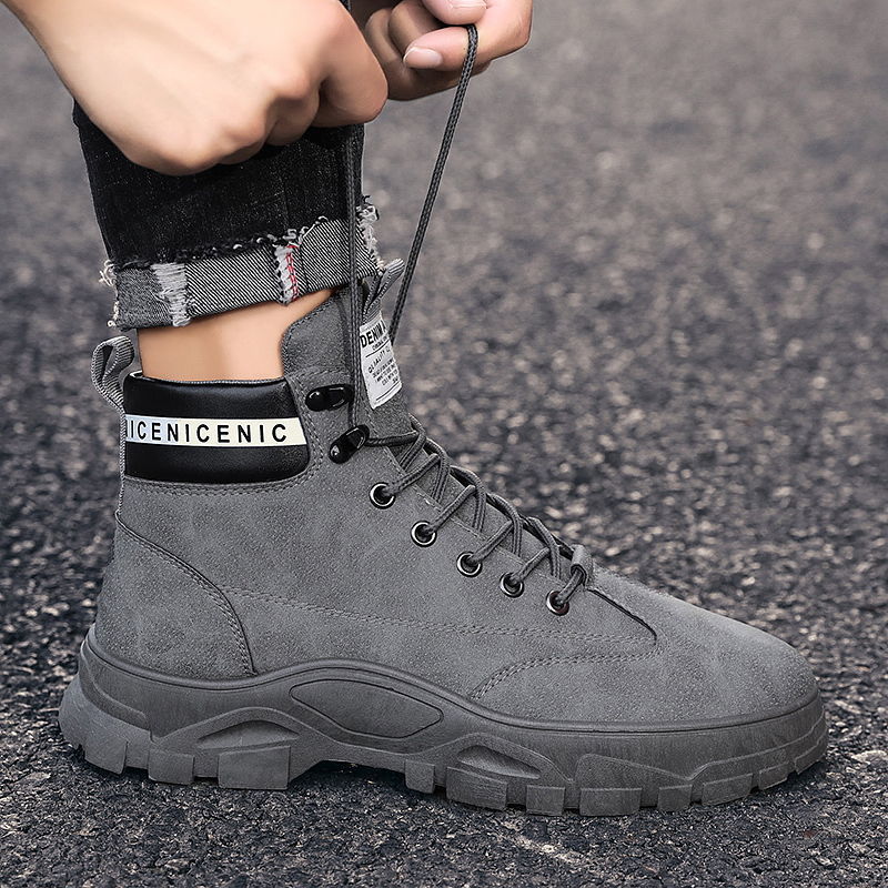 Bottes montantes de Style britannique pour homme, bottes courtes de travail résistantes à l'usure, bottes de désert, d'hiver