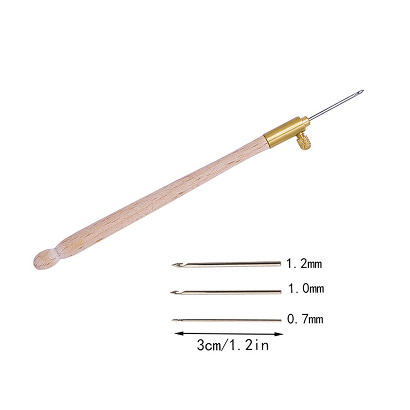 1impostato ricamo francese uncinetto fai da te punto croce a mano tutto'uncinetto 3 aghi per cucire a mano a maglia manico in legno tutto'uncinetto: Grigio chiaro