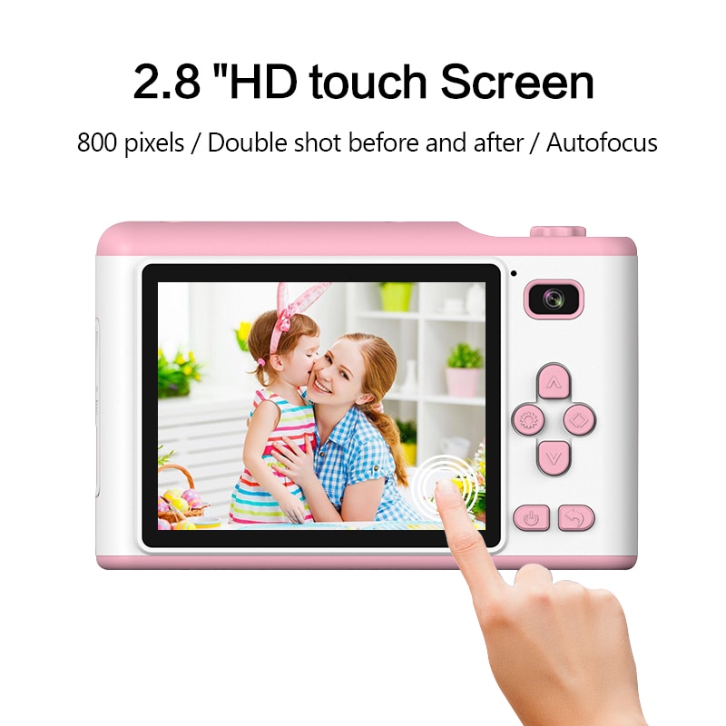 Kinderen Mini Camera 2.8 Inch Touch Screen 8MP Dual Lens Digitale Camera Foto Video Camera Voor Kinderen Beste