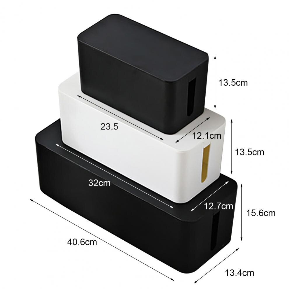 Power Strip Storage Box Multi-purpose Strong Bearing Capacity Good Hardness Desk Anti-skid Cable Management Box for Office