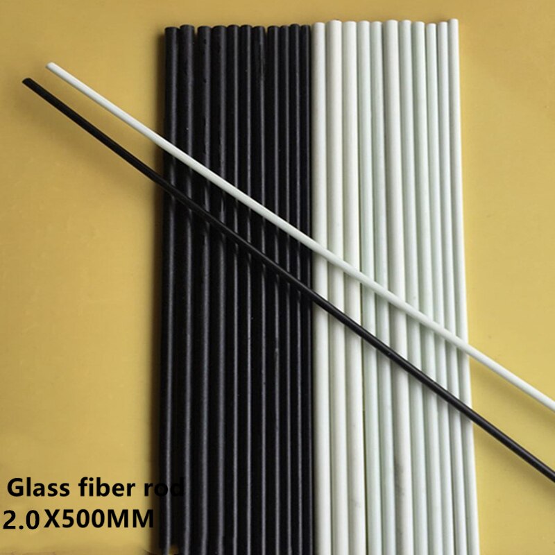 10pcs glasvezel staaf 2.0x500mm solid glasvezel/glasvezel staaf/glazen staaf/DIY diverse ondersteuning staven