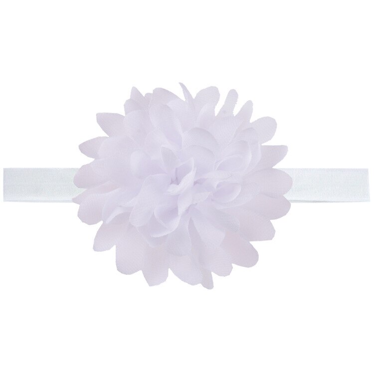 Baby pannband band gör-det-själv småbarn barn håraccessoarer nyfödd tiara chiffong spädbarn blomma blommig turban flicka bandage handgjorda: Vit