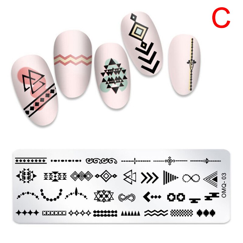 Noël ongles estampage plaques ligne photos ongle Art plaque ongles impression modèle: C