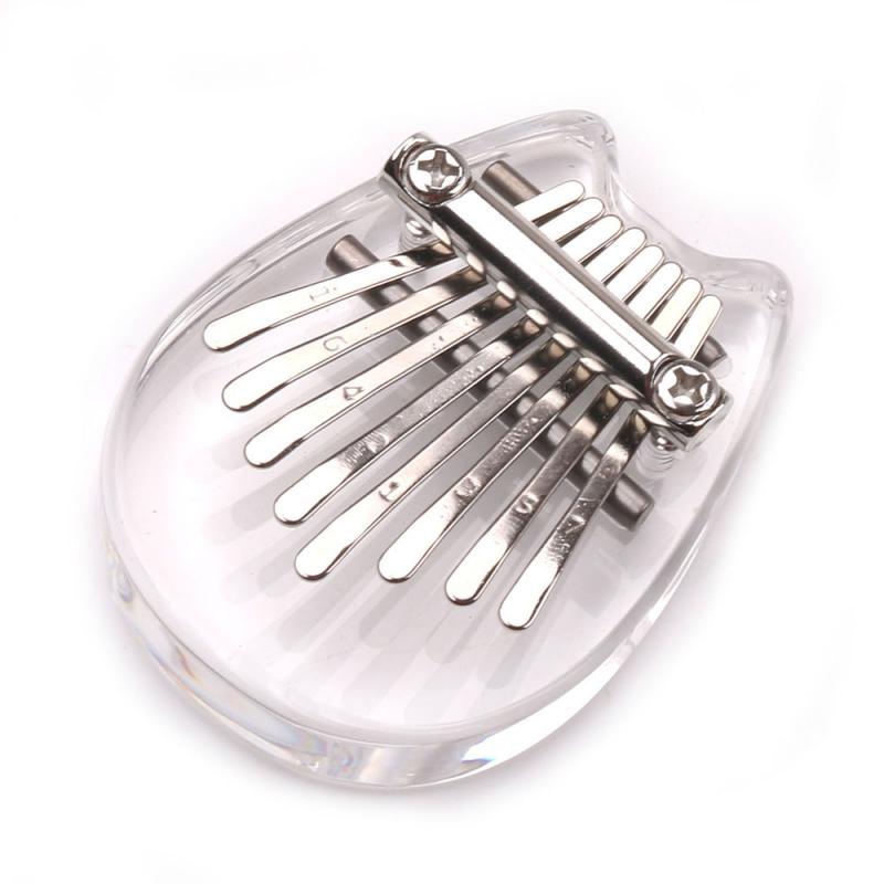 2021 Hot 8 Key Mini Kalimba Finger squisito pollice pianoforte musicale Marimba strumento musicale in legno acrilico ciondolo buon regalo: F