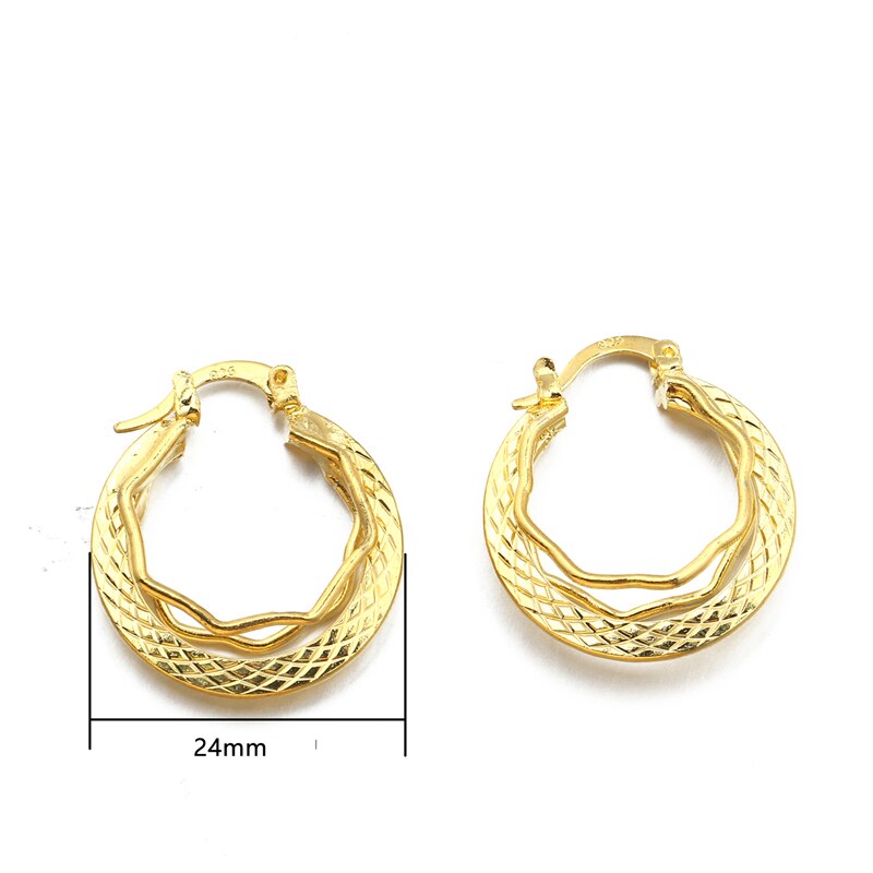 Gold Color Hoop Earring for Women Girl Simple Round Circle Small Ear Stud Earring Punk Hip-hop Earrings Jewelry