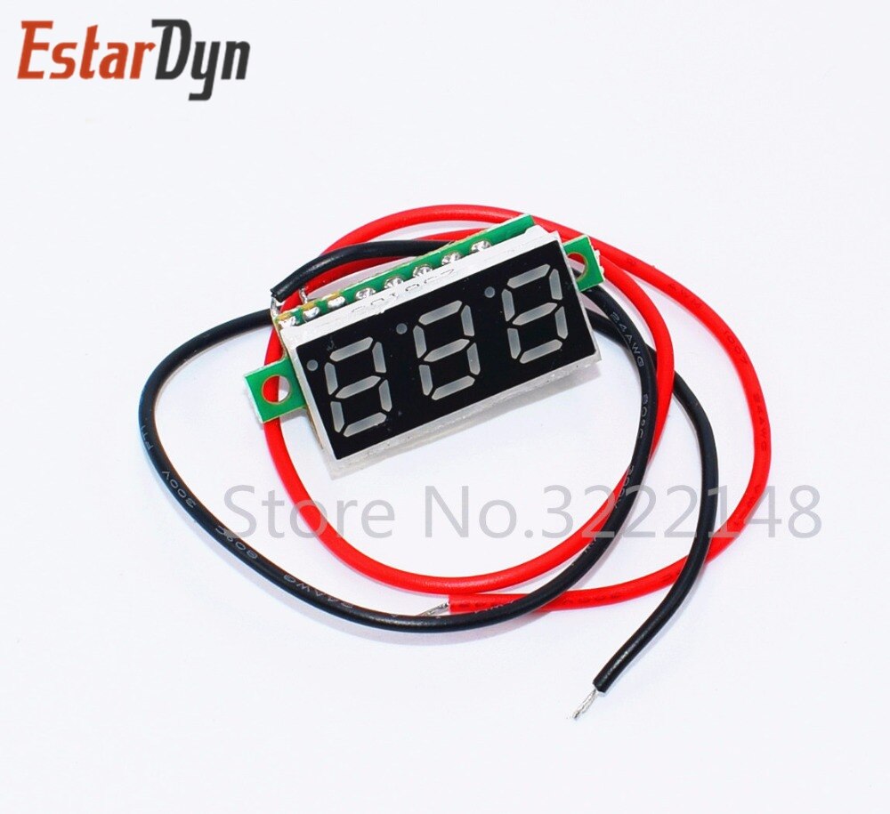 0.28 Inch 2.5 V-40 V Mini Digitale Voltmeter Voltage Tester Meter ROOD/BLAUW/GEEL/GROEN LED Screen 30*10*8mm