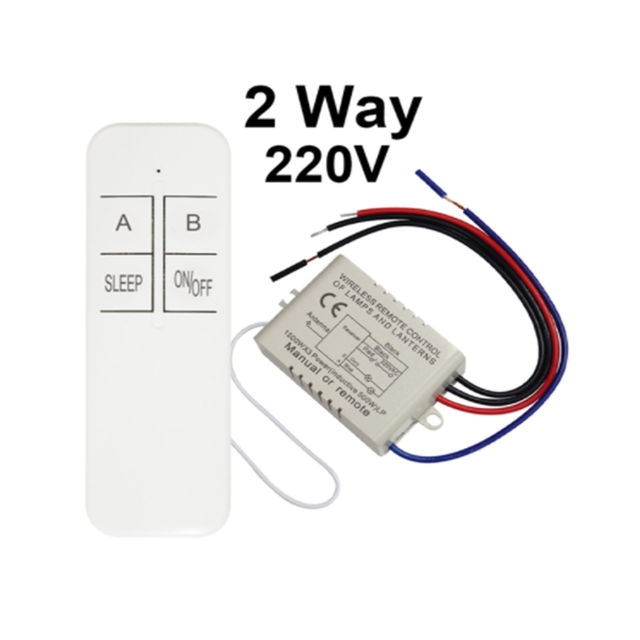 Qiachip Draadloze Afstandsbediening Lichtschakelaar 220V Ontvanger Zender Op/Off Digitale 1/2/3 Way Muur Afstandsbediening schakelaar Lamp: 2 Way 1 Set