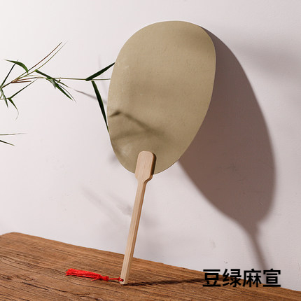 Groep Fan Dikke Rijst Papier Blanco Hand Fan Hand Schilderen Diy Ventilateur Abanicos Para Boda Hanfu Prestaties Props Draagbare: Oranje