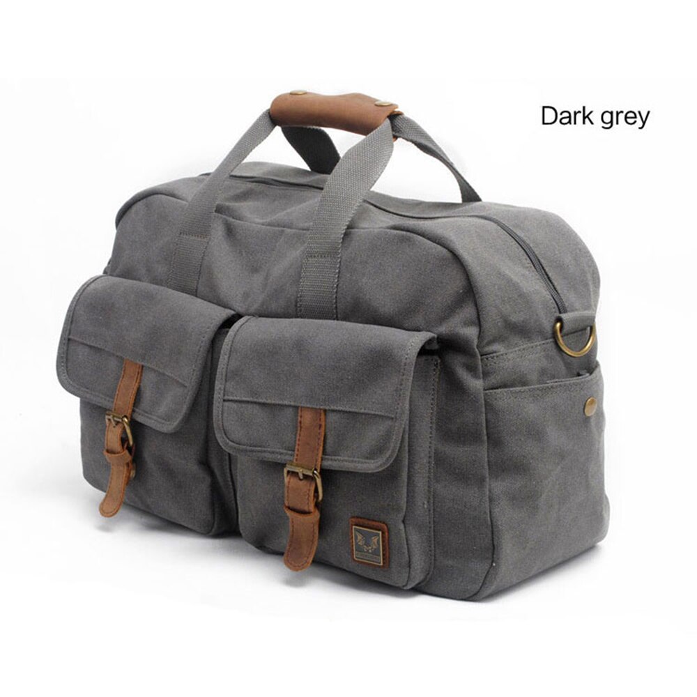 Lukegear Overnight Weekend Bags Canvas Sturdy Duffle Packs Green Grey Khaki Colors: Grijs