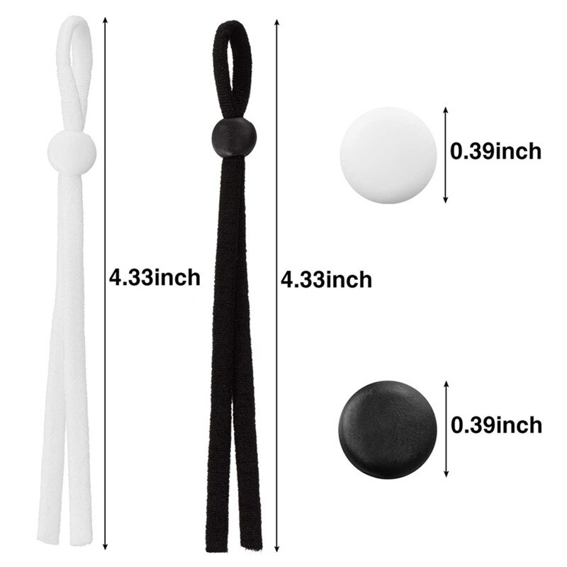 100 Pcs Sewing Elastic Band Cord with Adjustable Buckle Stretchy Mask Earloop Lanyard Earmuff Rope for DIY Making Supplies YJ354