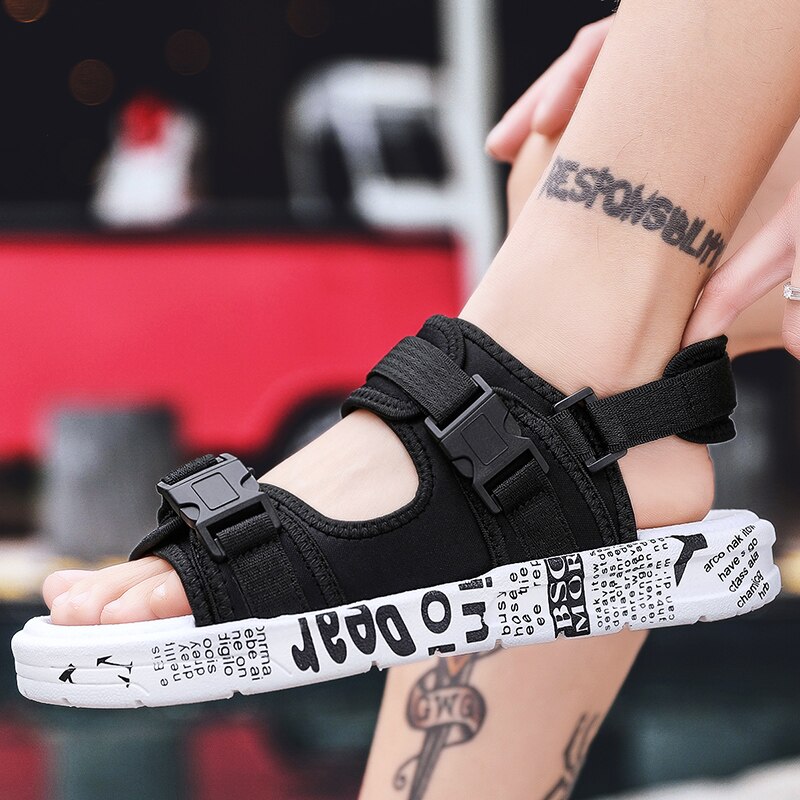 FZNYL 2 in 1 Herren Sandalen Sommer lässig Schuhe Hausschuhe unisex Schnalle Riemen Atmungs Nicht-Unterhose draussen Sandale größe 45
