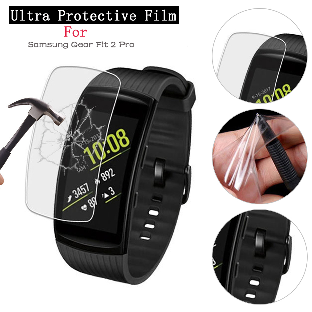 Ultra Horloge case Voor Samsung Gear Fit 2 Case Pro HD Clear Protective Film Anti-kras Soft TPU Volledige screen Protector Cover