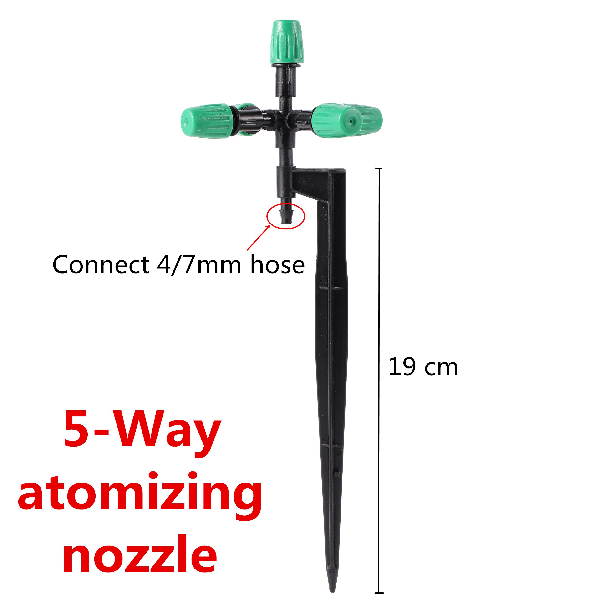 Atomizing Misting Nozzle 4/5/6/7 Way Sprayer With Holder Stand Garden Flower Fruit Tree Agriculture Watering Tool: 5 Way