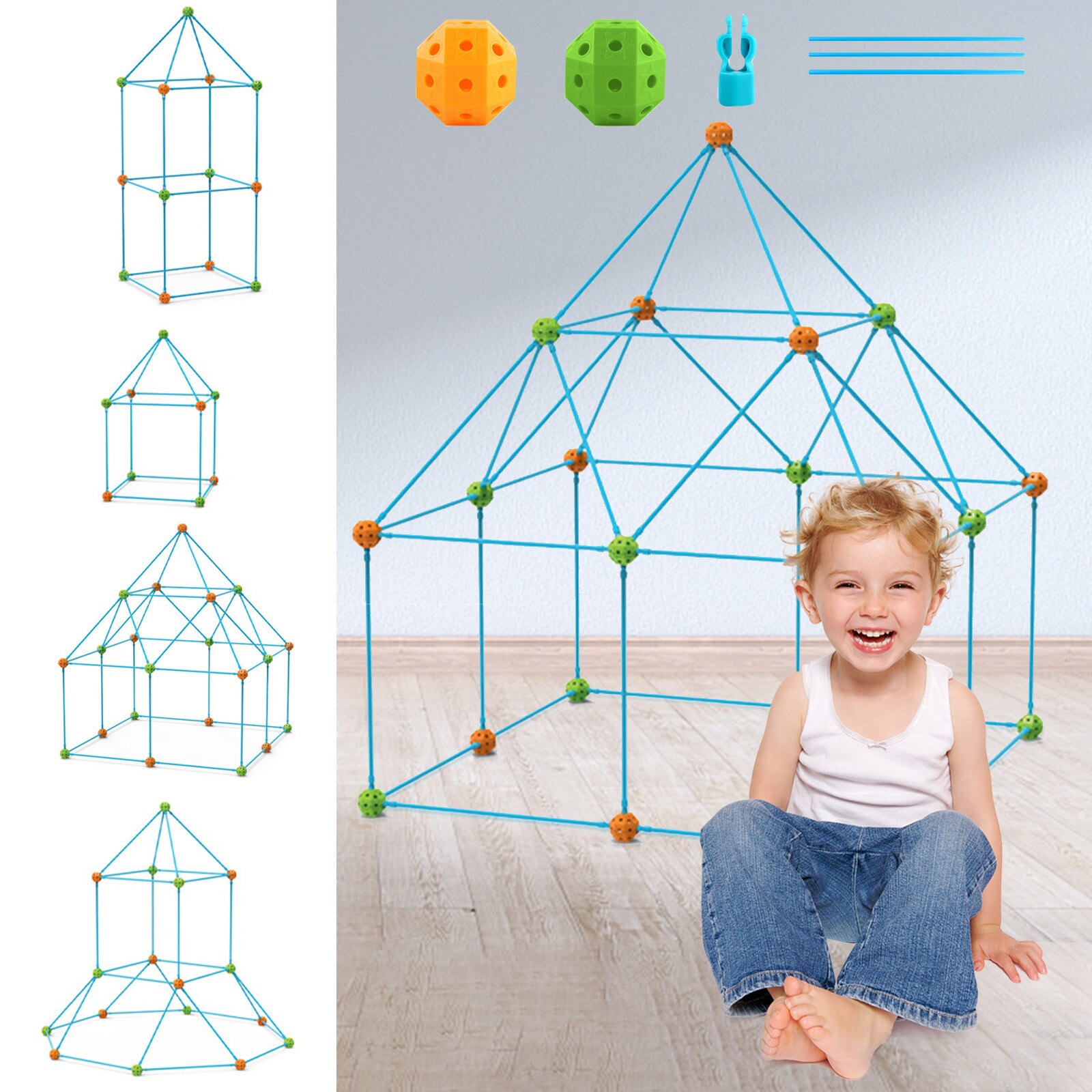 Burgen Tunnel Spielen Zelt Kids Bau Fort Gebäude Kits DIY Gebäude Festung Outdoor Sport Spiele Spielzeug Für Kinder: LILA