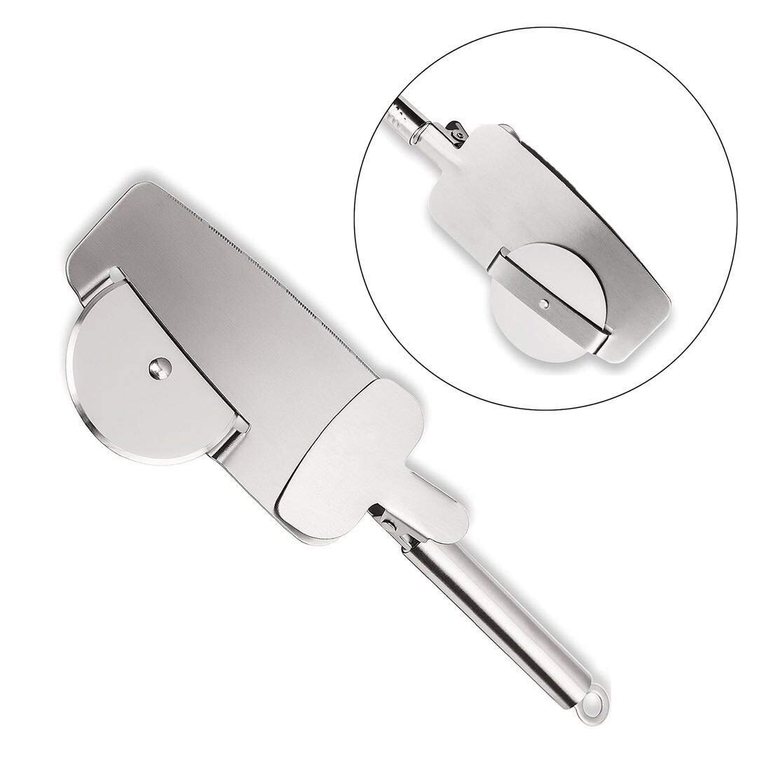 Professionele Pizza Cutter Wiel Met Server 4in1 , Roestvrij Staal Pizza Mes, Super Scherp Mes